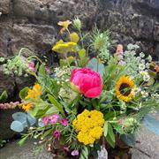 Crate of seasonal locally grown flowers 