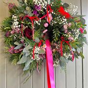 Door wreath valentines theme